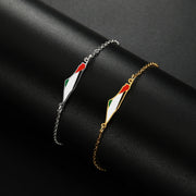 Palestine Map Double Layers Beads Chain Bracelets for Women Stainless Steel Jewelry Charm Bracelet Gift 2024